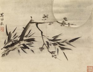 Bamboo, Plum Blossoms and Moon by Gao Qipei