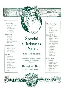 Advert for Broughton Bros. - Special Christmas Sale by Garratt and Atkinson