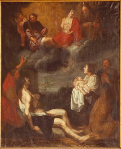 Parish Church (Sint-Pieterskerk). Interior. South Aisle. The Altar. Painting. The Birth of Christ. Attributed to G De Craeyer. 17th Century by Gaspar De Crayer