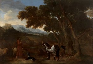 Landscape with a Hermit Preaching to Animals, 1637 - 1638 by Gaspard Dughet
