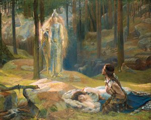The Revelation: Brunhilde Seeing Siegmund and Sieglinde by Gaston Bussiere