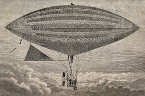 Electric balloon with propeller, a prototype by Gaston and Albert Tissandier
