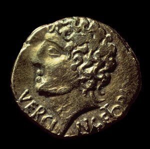Gaulish gold statere with the effigy of Vercingetorix emitted in 52 BC. Paris, B.N. by Gaulish Gaulish
