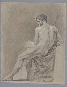 Seated Male Nude, Seen from the Back (2nd Prize 1786) by Geerlig Grijpmoed