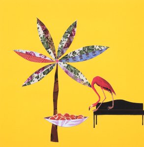 Flamingo with Oranges by Genevieve French