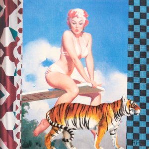 Swimming Girl with Tiger
