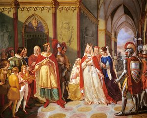 Tancred sending Constance of Hauteville back to her husband Henry IV, by Gennaro Maldarelli, Italy