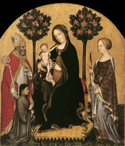 Mary Enthroned with the Child, Saints and a Donor by Gentile da Fabriano