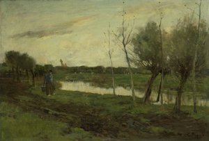 Landscape with a Canal by Geo Poggenbeek