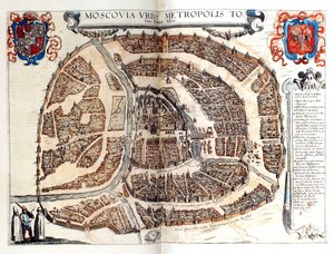 Map of Moscow by Georg Braun und Franz Hogenberg