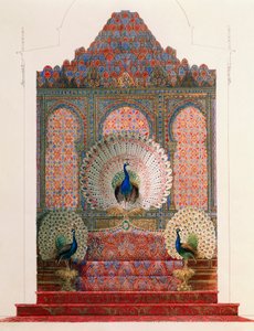 Design for Peacock Throne of Moorish Cloister in Royal Castle of Ludwig II in Linderhof by Georg Carl Heinrich Dollmann