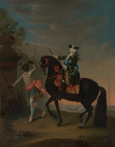 The Empress Elizabeth of Russia on Horseback, Attended by a Page by Georg Cristoph Grooth