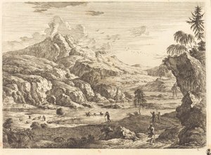 Mountainous Riverscape with Figures