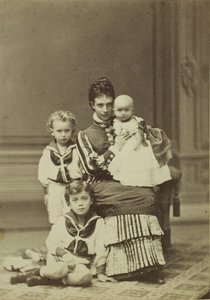 Grand Duchess Maria Fyodorovna with children, Nicholas Alexandrovich, George by Georg Emil Hansen