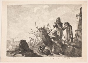 Three Peasants in a Landscape by Georg Haas