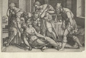 Collatinus and Brutus by the Dying Lucretia by Georg Pencz