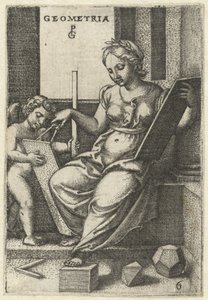 Geometry, Geometria (title on object), Seven Liberal Arts (series title) by Georg Pencz