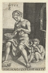 Taste (Gustus) (Five Senses) by Georg Pencz