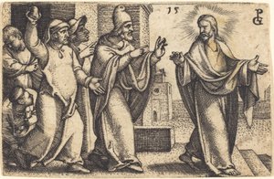 The Pharisees Wish to Stone Christ by Georg Pencz