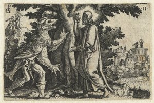Temptation of Christ by the Devil by Georg Pencz