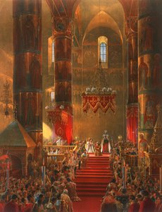 The Metropolitan Genuflects at the Coronation Ceremony of Tsar Alexander II, Moscow, 1856