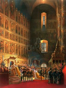 The anointing of Tsar Alexander II of Russia, Moscow, 1856