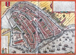 Amsterdam, Netherlands by Georg and Hogenberg Franz (1535 90) Braun