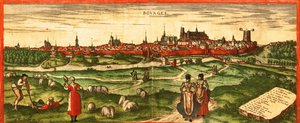 Bourges, Roman City by Georg and Hogenberg Franz (1535 90) Braun