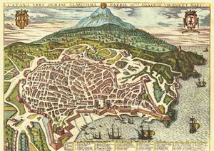 Catania, Sicily, Italy by Georg and Hogenberg Franz (1535 90) Braun