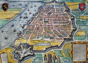 City of Antwerp by Georg Braun and Hogenberg Franz