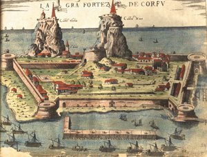 Corfu, Greece by Georg and Hogenberg Franz (1535 90) Braun