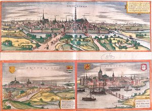 Groningen, Brouwershaven, Gorinchem, Netherlands by Georg and Hogenberg Franz (1535 90) Braun