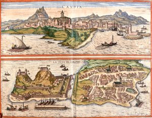 Heraklion, Corfu, Greece by Georg and Hogenberg Franz (1535 90) Braun