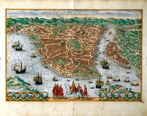 Perspective View of the City of Constantinople by Georg Braun and Hogenberg Franz