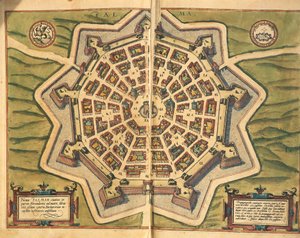 Map of Palmanova, engraving from Civitates Orbis Terrarum