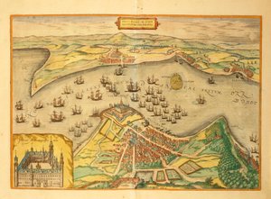 Kronborg from Civitates Orbis Terrarum by Georg Braun and Hogenberg Franz