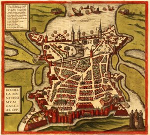 La Rochelle, France by Georg and Hogenberg Franz (1535 90) Braun