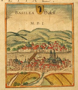Map of Basel from Civitates Orbis Terrarum by Georg Braun and Hogenberg Franz