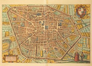 Map of Bologna from Civitates Orbis Terrarum