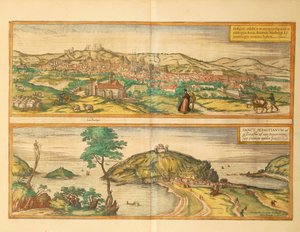 Map of San Sebastian and Burgos from Civitates Orbis Terrarum by Georg Braun and Hogenberg Franz