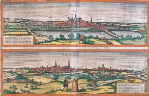 Mons, Arras, Belgium by Georg and Hogenberg Franz (1535 90) Braun