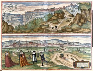 Acquapendente and Treviso, Italy (engraving) by Georg Braun and Hogenberg Franz