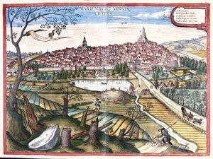 Marienberg, Saxony, Germany by Georg Braun and Hogenberg Franz
