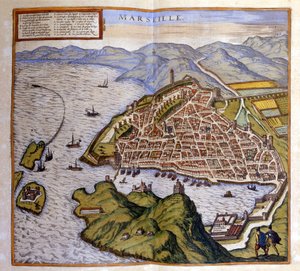 View of Marseille from the Atlas of Braun and Hogenberg by Georg Braun and Hogenberg Franz