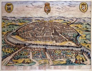 View of Seville from the Atlas of Braun and Hogenberg by Georg Braun and Hogenberg Franz