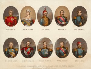 Allied Sovereigns and Military Commanders of the Crimean War by George (after) Baxter