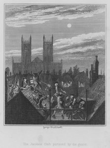 The Jacobite Club Pursued by the Guard by George (after) Cruikshank