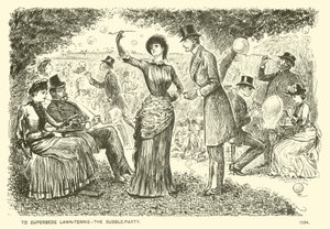 To supersede lawn-tennis - the bubble-party by George (after) Du Maurier