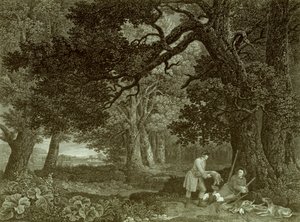 A Repose after Shooting, Plate 4 by George (after) Stubbs