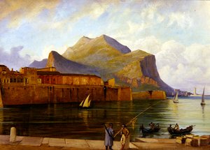 Monte Pellegrino from Palermo Harbour by George 9th Earl of Carlisle Howard